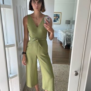 Wilfred ecoulement v jumpsuit in green, worn three times.
